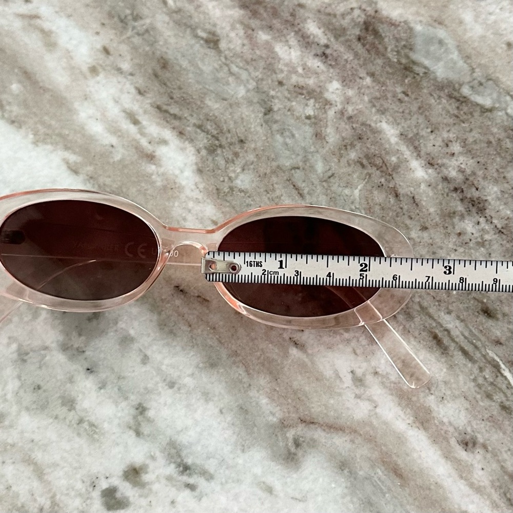 Pink Clear Oval Retro Style Sunglasses- Beach Vacation Vintage Inspired - Picture 13 of 16
